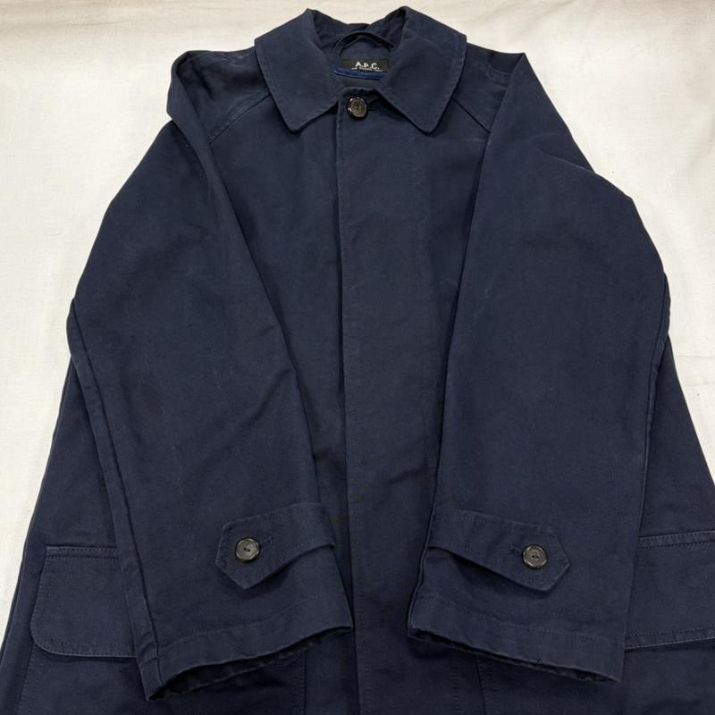 アーペーセー A.P.C. コート コート一般 ステンカラーコート スプリング マックコート ラグランスリーブ フラップポケット S 無地 紺 / ネイビー / navy メンズ USED 古着 中古 50170104