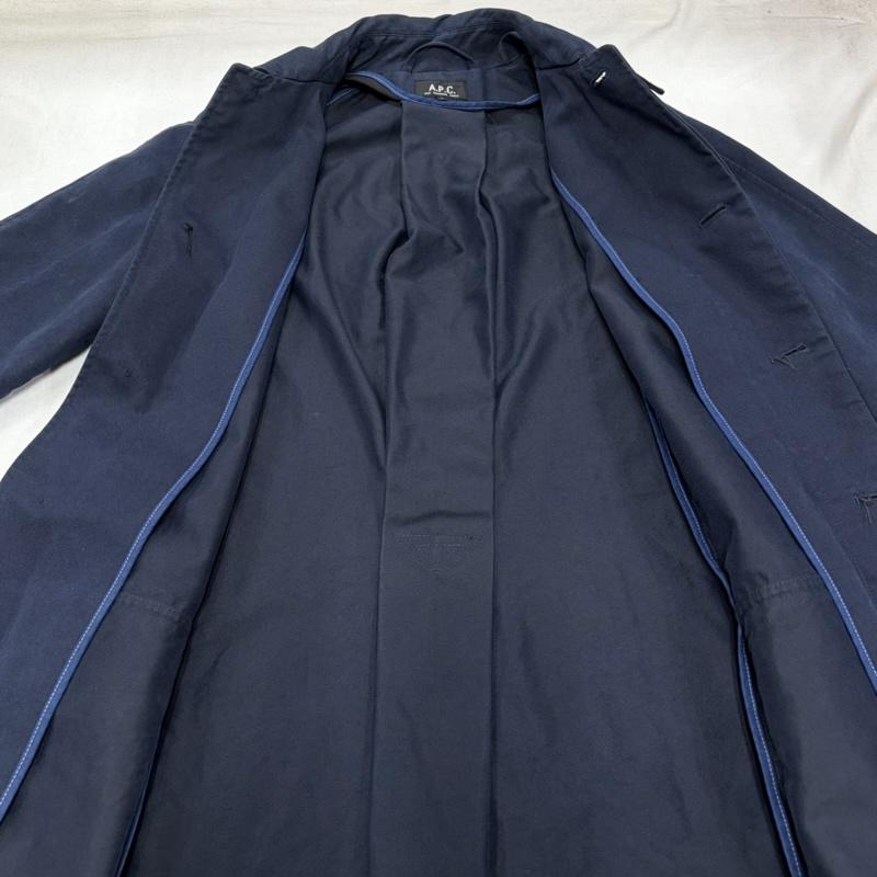 アーペーセー A.P.C. コート コート一般 ステンカラーコート スプリング マックコート ラグランスリーブ フラップポケット S 無地 紺 / ネイビー / navy メンズ USED 古着 中古 50170104
