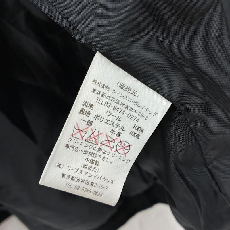 アコースティック ACOUSTIC ジャケット、上着 ライダース ウール カウ レザー 切替 セミ ダブル ジップアップ ライダース ジャケット L メンズ USED 古着 中古 50170109