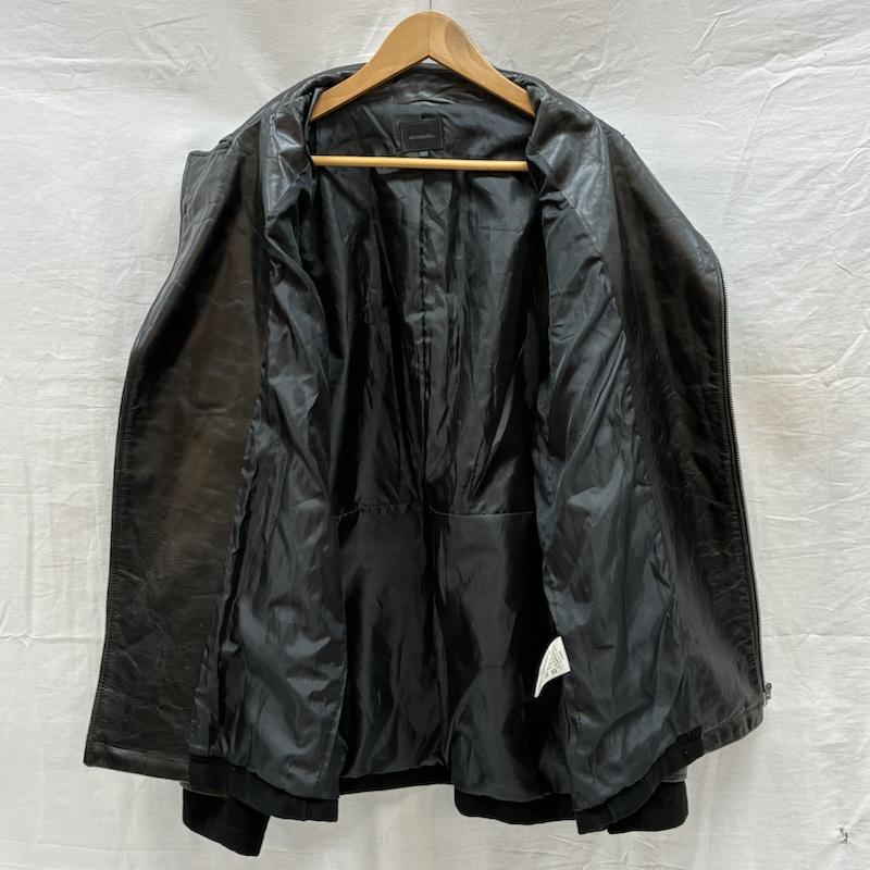 アコースティック ACOUSTIC ジャケット、上着 ライダース ウール カウ レザー 切替 セミ ダブル ジップアップ ライダース ジャケット L メンズ USED 古着 中古 50170109