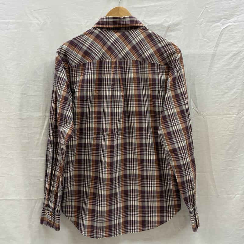ヴィヴィアンウエストウッドマン Vivienne Westwood MAN シャツ、ブラウス 長袖 ライカ期 オーブ 刺繍 ロングスリーブ チェック シャツ 4145-2007 48 メンズ USED 古着 中古 50170111