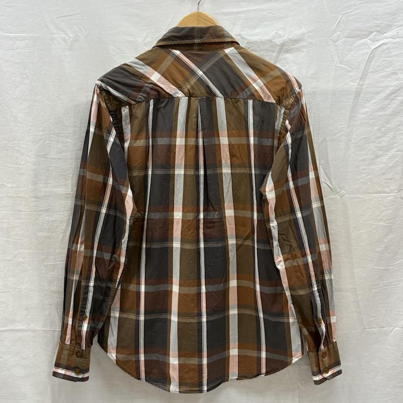 ヴィヴィアンウエストウッドマン Vivienne Westwood MAN シャツ、ブラウス 長袖 オーブ 刺繍 ロングスリーブ チェック シャツ 46 メンズ USED 古着 中古 50170112