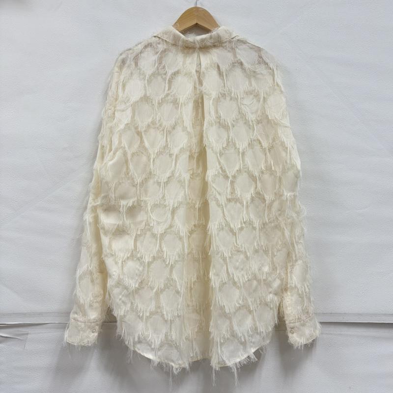 古着 USED シャツ、ブラウス 長袖 seyto セイト シースルー ジャガード フリンジ 長袖 シャツ 1 無地 アイボリー / アイボリー / レディース USED 古着 中古 50170114