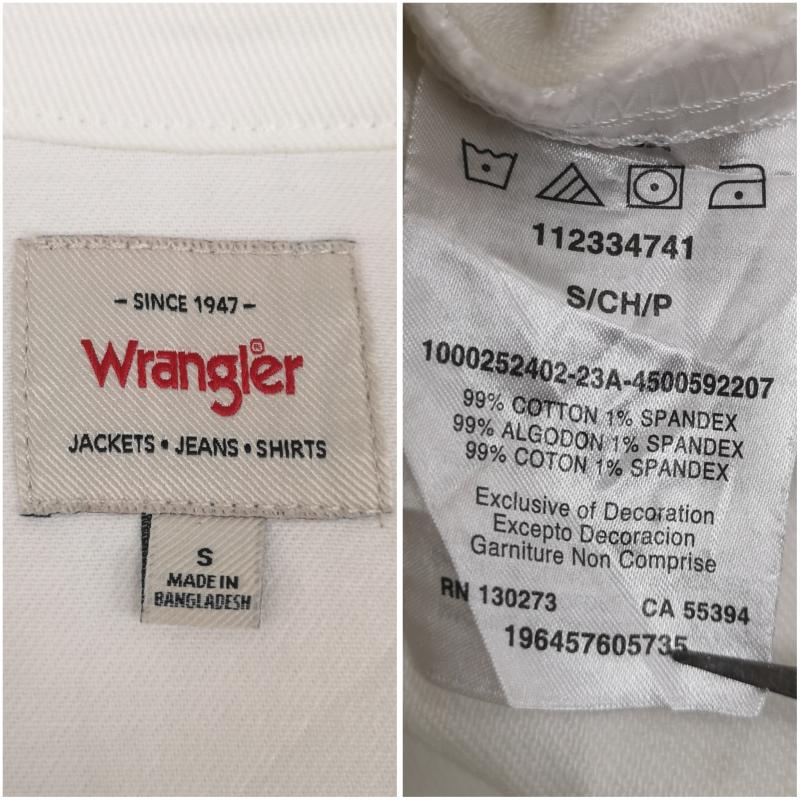 ラングラー Wrangler ジャケット、上着 ジャンパー、ブルゾン カットオフ 切りっぱなし デニム ジャケット Gジャン S 白 / ホワイト / white レディース USED 古着 中古 50170122