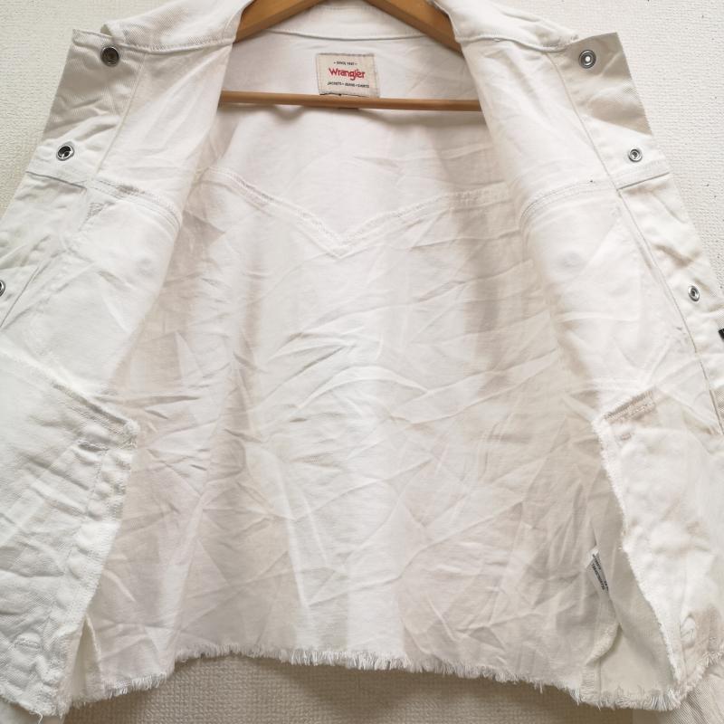 ラングラー Wrangler ジャケット、上着 ジャンパー、ブルゾン カットオフ 切りっぱなし デニム ジャケット Gジャン S 白 / ホワイト / white レディース USED 古着 中古 50170122