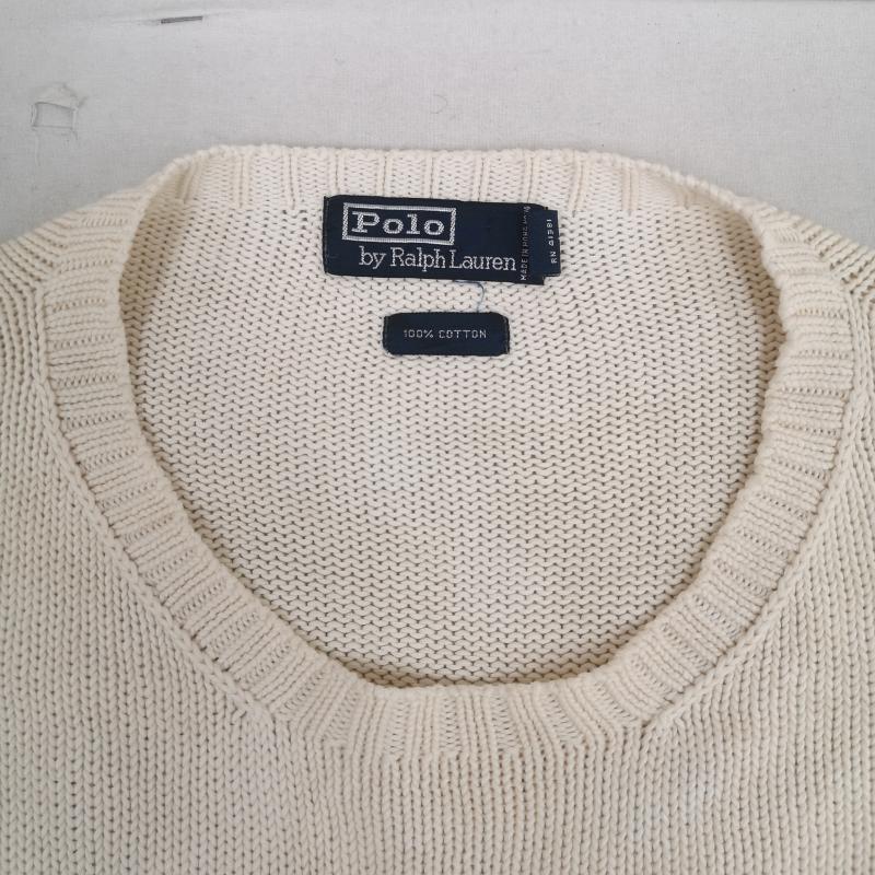ポロバイラルフローレン Polo by RALPH LAUREN ニット、セーター 長袖 ポニー ロゴ 刺繡 ワンポイント クルーネック ニット セーター XXL 白 / ホワイト / white メンズ USED 古着 中古 50170125