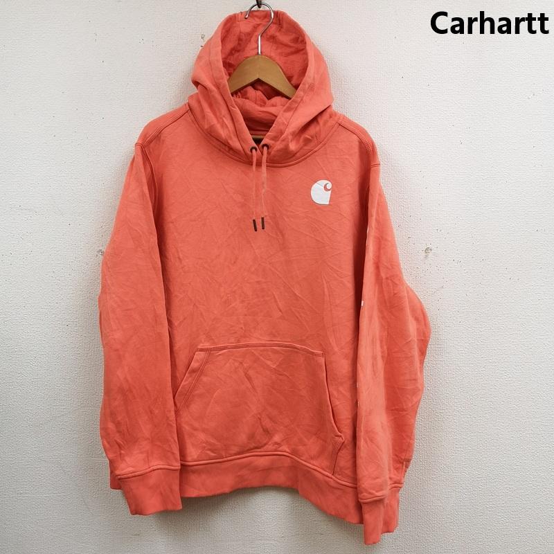 カーハート Carhartt パーカー 長袖 23SS Relaxed Fit Midweight Logo グラフィック スウェット パーカー TS0288-W XXL 桃 / ピンク / pink X 橙 / オレンジ / orange メンズ USED 古着 中古 50170126