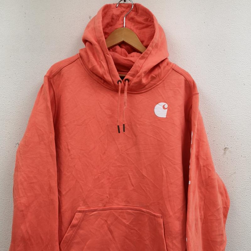カーハート Carhartt パーカー 長袖 23SS Relaxed Fit Midweight Logo グラフィック スウェット パーカー TS0288-W XXL 桃 / ピンク / pink X 橙 / オレンジ / orange メンズ USED 古着 中古 50170126