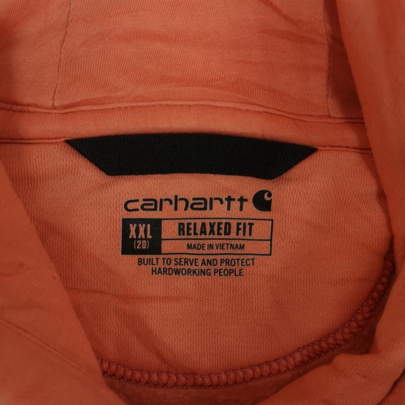 カーハート Carhartt パーカー 長袖 23SS Relaxed Fit Midweight Logo グラフィック スウェット パーカー TS0288-W XXL 桃 / ピンク / pink X 橙 / オレンジ / orange メンズ USED 古着 中古 50170126