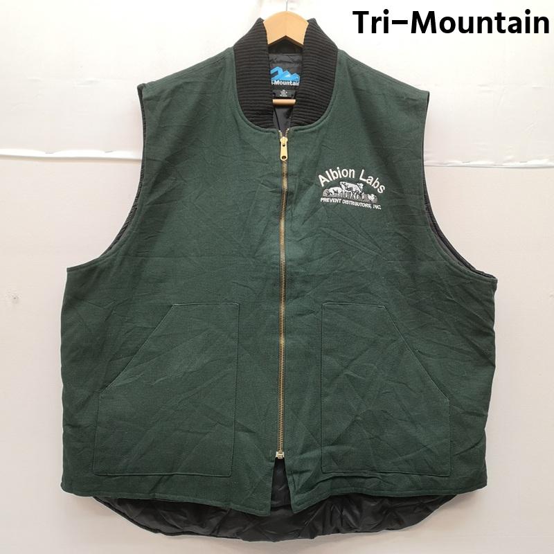 古着 USED ベスト ベスト Tri-Mountain トライマウンテン 中綿 ワーク ダック ベスト XL 緑 / グリーン / green メンズ USED 古着 中古 50170129