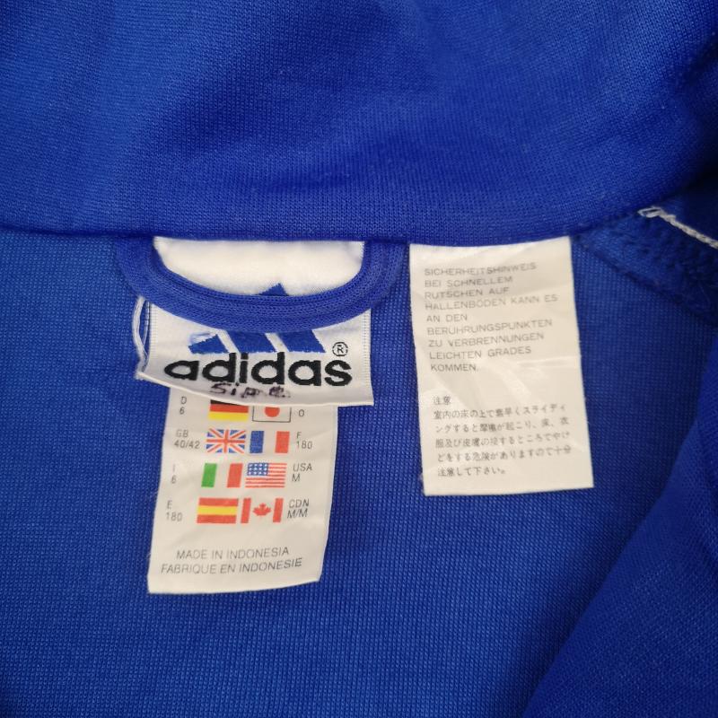 アディダス adidas ジャケット、上着 ジャンパー、ブルゾン 90s パフォーマンス ロゴ 3本ライン トラック ジャケット ジャージ M 青 / ブルー / blue X 黒 / ブラック / black メンズ USED 古着 中古 50170130