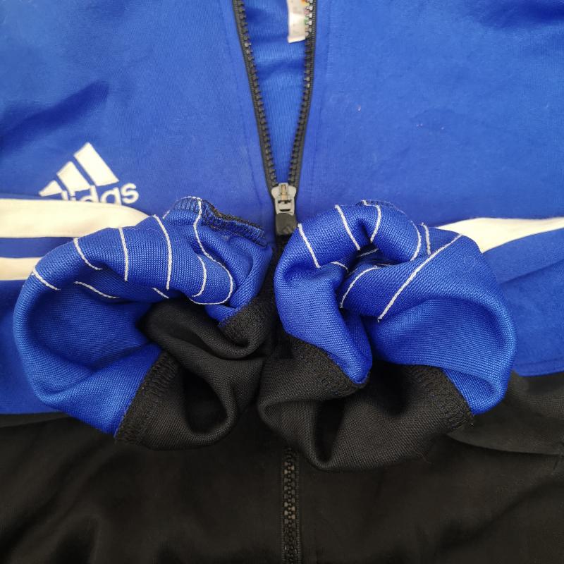 アディダス adidas ジャケット、上着 ジャンパー、ブルゾン 90s パフォーマンス ロゴ 3本ライン トラック ジャケット ジャージ M 青 / ブルー / blue X 黒 / ブラック / black メンズ USED 古着 中古 50170130