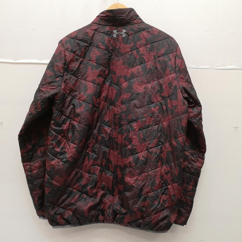 アンダーアーマー UNDER ARMOUR ジャケット、上着 ジャンパー、ブルゾン デジタルドット カモフラージュ 迷彩 総柄 ナイロン キルティング ジャケット XL 黒 / ブラック / black X 赤 / レッド / red メンズ USED 古着 中古 50170131