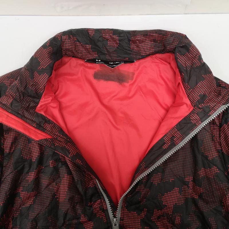 アンダーアーマー UNDER ARMOUR ジャケット、上着 ジャンパー、ブルゾン デジタルドット カモフラージュ 迷彩 総柄 ナイロン キルティング ジャケット XL 黒 / ブラック / black X 赤 / レッド / red メンズ USED 古着 中古 50170131