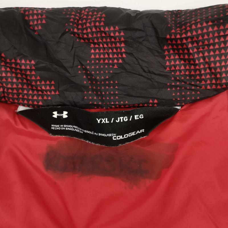 アンダーアーマー UNDER ARMOUR ジャケット、上着 ジャンパー、ブルゾン デジタルドット カモフラージュ 迷彩 総柄 ナイロン キルティング ジャケット XL 黒 / ブラック / black X 赤 / レッド / red メンズ USED 古着 中古 50170131