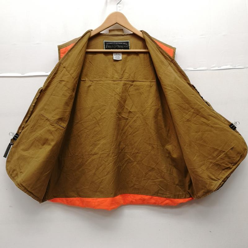 古着 USED ベスト ベスト Field & Stream フィールド＆ストリーム 切り替え ハンティング ベスト 茶 / ブラウン / brown X 橙 / オレンジ / orange メンズ USED 古着 中古 50170132