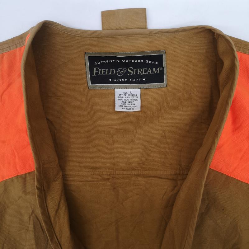 古着 USED ベスト ベスト Field & Stream フィールド＆ストリーム 切り替え ハンティング ベスト 茶 / ブラウン / brown X 橙 / オレンジ / orange メンズ USED 古着 中古 50170132