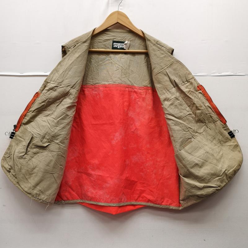 古着 USED ベスト ベスト SAFTBAK サフトバック キルティング ダック地 ハンティング ベスト XL ベージュ / ベージュ / beige X 橙 / オレンジ / orange メンズ USED 古着 中古 50170133
