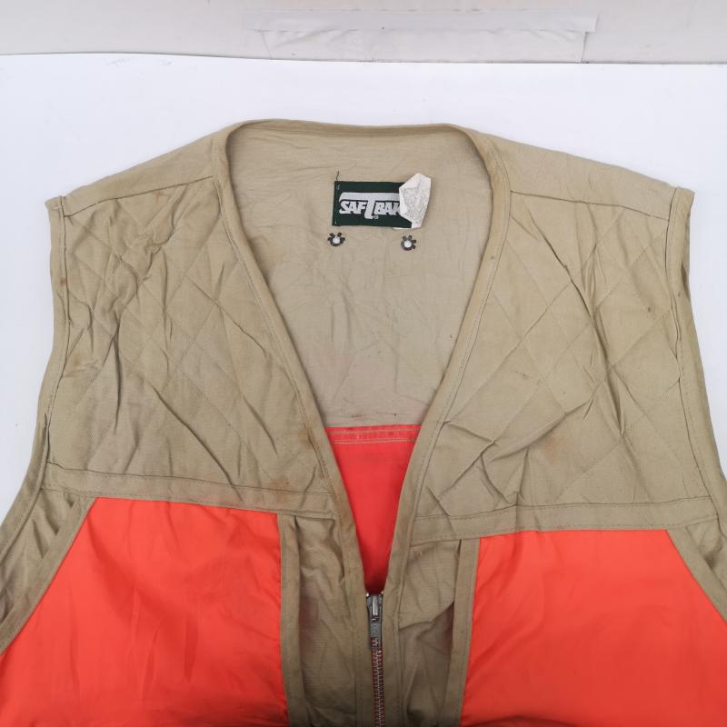 古着 USED ベスト ベスト SAFTBAK サフトバック キルティング ダック地 ハンティング ベスト XL ベージュ / ベージュ / beige X 橙 / オレンジ / orange メンズ USED 古着 中古 50170133