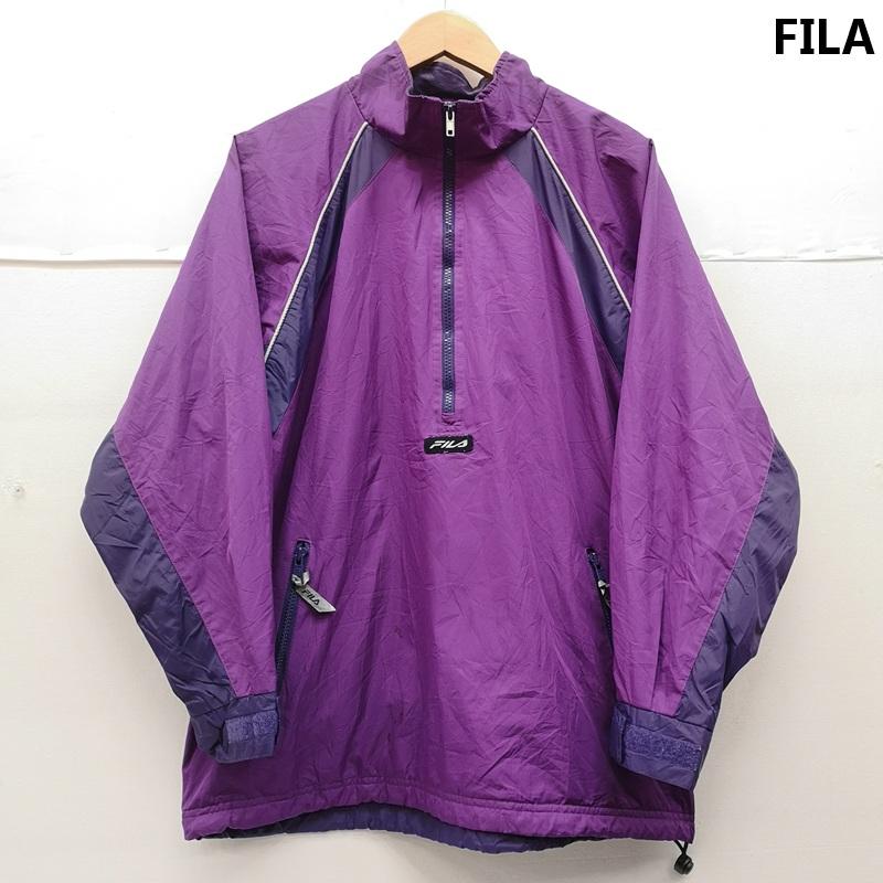 フィラ FILA ジャケット、上着 ジャンパー、ブルゾン ロゴパッチ ハーフジップ アノラック ジャケット M 紫 / パープル / purple メンズ USED 古着 中古 50170134