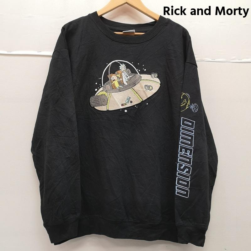 古着 USED Tシャツ 長袖 Rick and Morty リック アンド モーティ SF アニメ オフィシャル 公式 半袖 Tシャツ S/S TEE L 黒 / ブラック / black メンズ USED 古着 中古 50170135