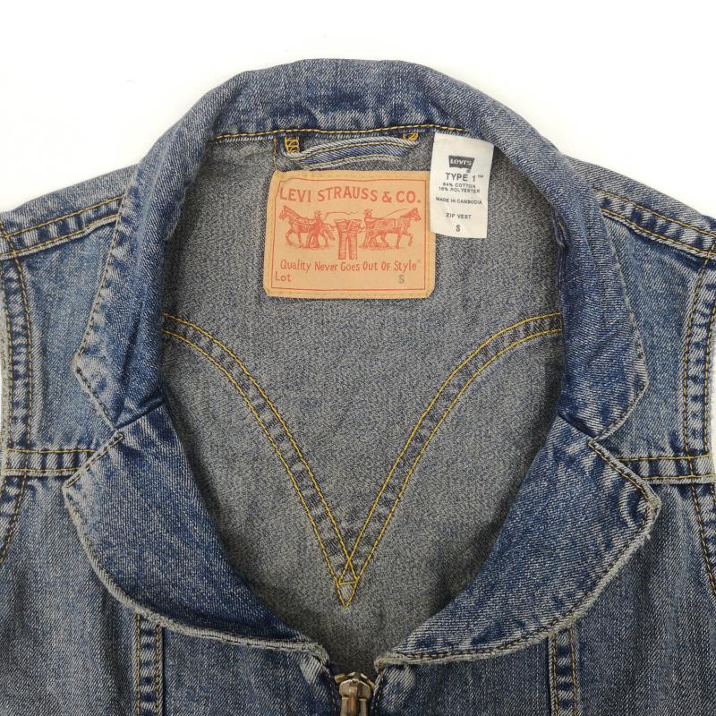 リーバイストラウスアンドコー Levi Strauss & co. ベスト ベスト TYPE 1 タイプワン ライン デニム ベスト S インディゴ / インディゴ / Indigo レディース USED 古着 中古 50170136