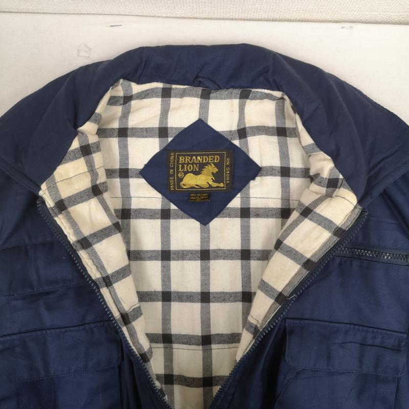 古着 USED ベスト ベスト BRANDED LIONブランデッド ライオン 中綿 チェック柄 ユーティリティ ワーク ベスト XL 青 / ブルー / blue メンズ USED 古着 中古 50170140