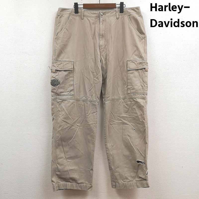 ハーレーダビッドソン Harley-Davidson パンツ ワークパンツ、ペインターパンツ バー＆シールド 刺繍 ロゴ バイカー チノパン カーゴ パンツ ベージュ / ベージュ / beige メンズ USED 古着 中古 50170142