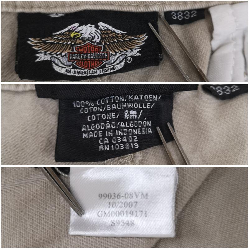 ハーレーダビッドソン Harley-Davidson パンツ ワークパンツ、ペインターパンツ バー＆シールド 刺繍 ロゴ バイカー チノパン カーゴ パンツ ベージュ / ベージュ / beige メンズ USED 古着 中古 50170142