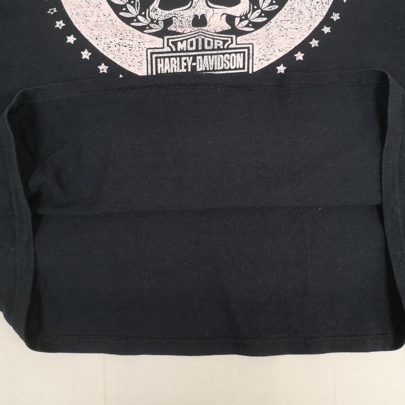 ハーレーダビッドソン Harley-Davidson Tシャツ 長袖 イーグル スカル メダリオン グラフィック 長袖 Tシャツ ロンT L/S TEE 黒 / ブラック / black メンズ USED 古着 中古 50170149