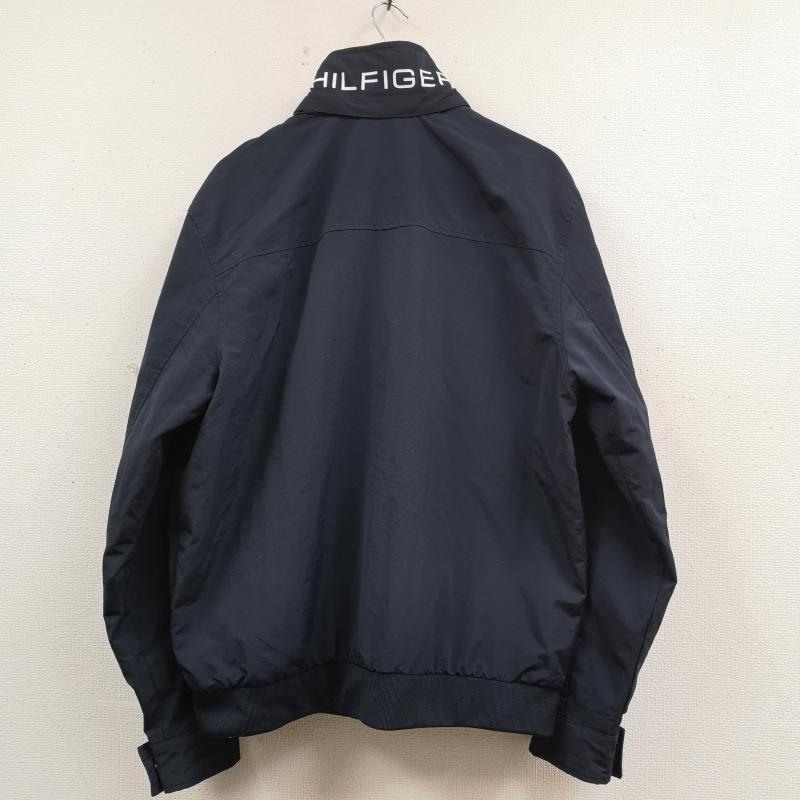 トミーヒルフィガー TOMMY HILFIGER ジャケット、上着 ジャンパー、ブルゾン フラッグロゴ 刺繡 スタンドカラー ナイロン ジャケット L 紺 / ネイビー / navy メンズ USED 古着 中古 50170151