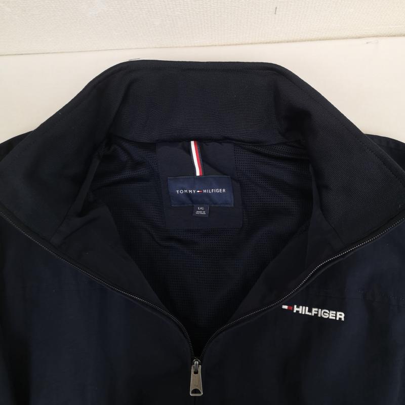トミーヒルフィガー TOMMY HILFIGER ジャケット、上着 ジャンパー、ブルゾン フラッグロゴ 刺繡 スタンドカラー ナイロン ジャケット L 紺 / ネイビー / navy メンズ USED 古着 中古 50170151