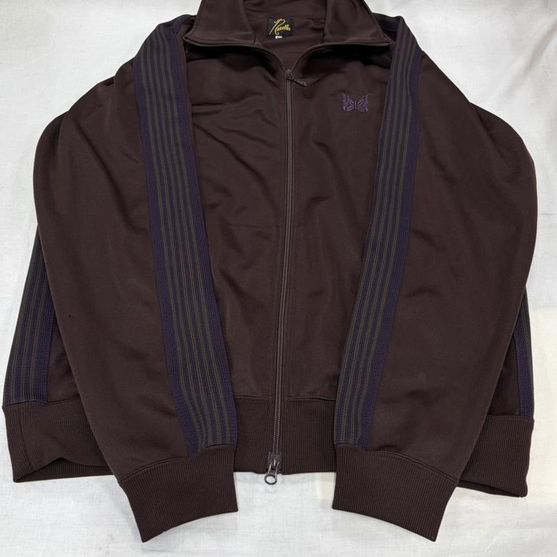 ニードルス Needles ジャケット、上着 ジャケット、ブレザー 24AW トラックジャケット ダブルジップ ジャージ PU271 XL ロゴ、文字 X 刺繍 茶 / ブラウン / brown X 紫 / パープル / purple メンズ USED 古着 中古 50170152