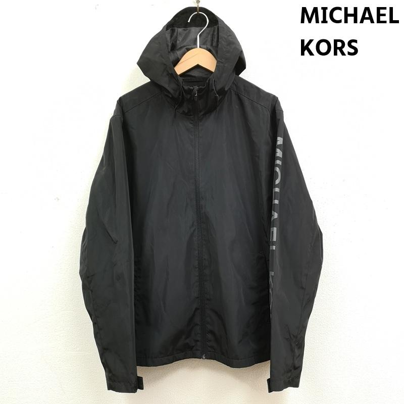 マイケルコース MICHAEL KORS ジャケット、上着 ジャンパー、ブルゾン 裏地メッシュ 袖ロゴ プリント ナイロン ジャケット L 黒 / ブラック / black メンズ USED 古着 中古 50170153