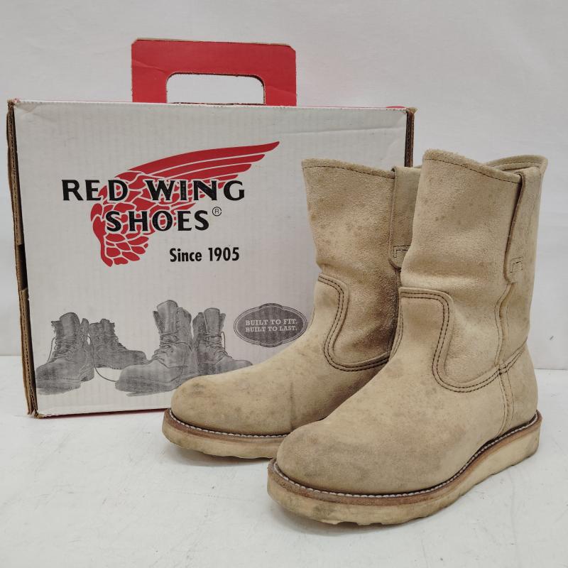 レッドウィング RED WING ブーツ ロングブーツ ペコス ブーツ ホーソーン アビリーン ラフアウト レザー US：5 ベージュ / ベージュ / beige レディース USED 古着 中古 50170159