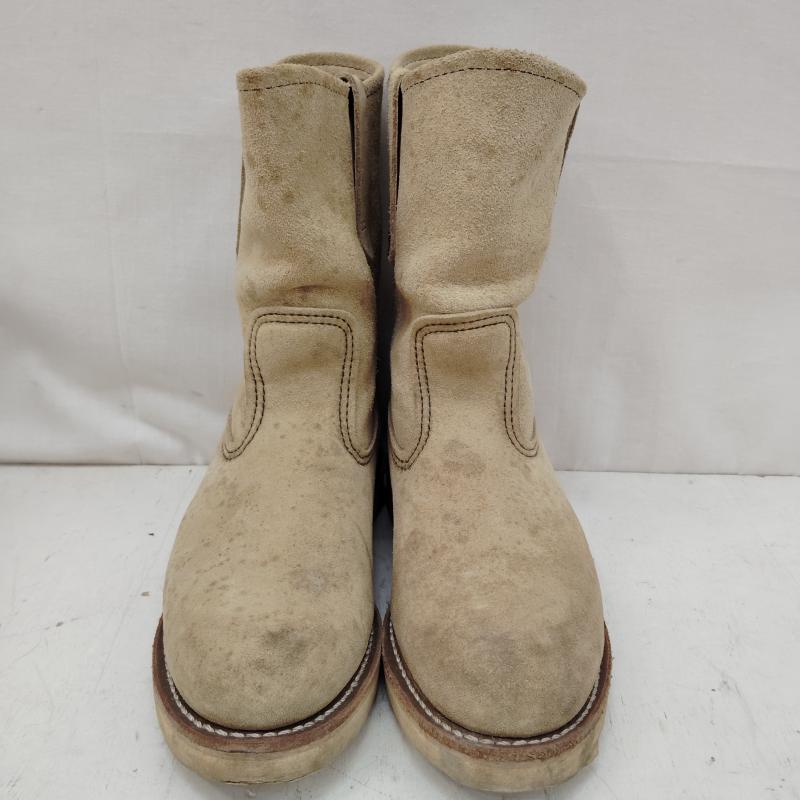 レッドウィング RED WING ブーツ ロングブーツ ペコス ブーツ ホーソーン アビリーン ラフアウト レザー US：5 ベージュ / ベージュ / beige レディース USED 古着 中古 50170159