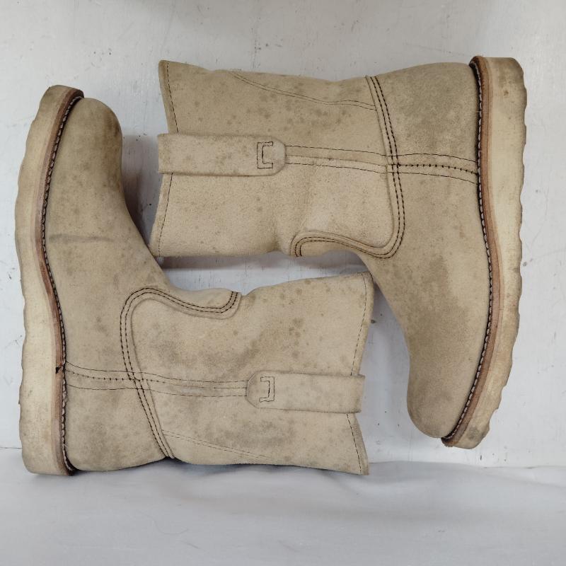 レッドウィング RED WING ブーツ ロングブーツ ペコス ブーツ ホーソーン アビリーン ラフアウト レザー US：5 ベージュ / ベージュ / beige レディース USED 古着 中古 50170159