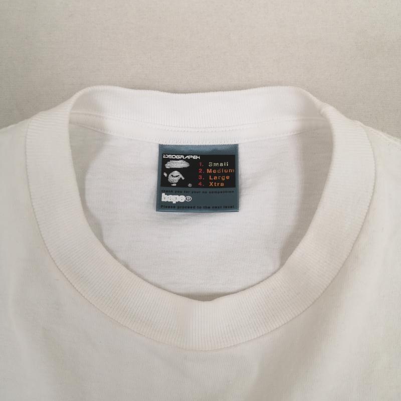 アベイシングエイプ A BATHING APE Tシャツ 半袖 90s 日本製 3D レター ロゴ エイプヘッド グラフィック 半袖 Tシャツ S/S TEE S 白 / ホワイト / white メンズ USED 古着 中古 50170163