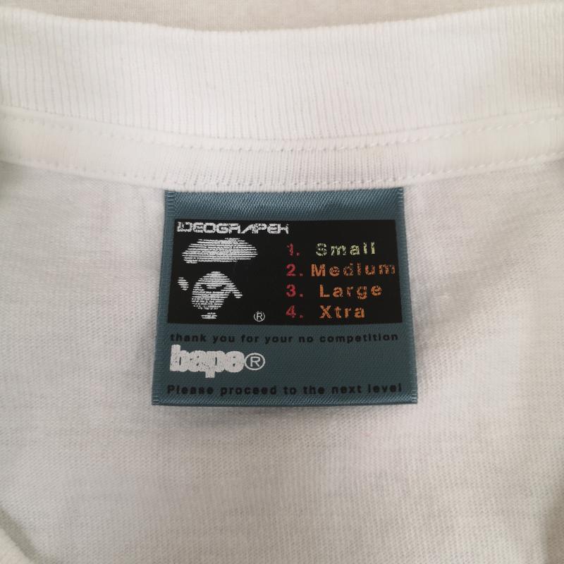 アベイシングエイプ A BATHING APE Tシャツ 半袖 90s 日本製 3D レター ロゴ エイプヘッド グラフィック 半袖 Tシャツ S/S TEE S 白 / ホワイト / white メンズ USED 古着 中古 50170163