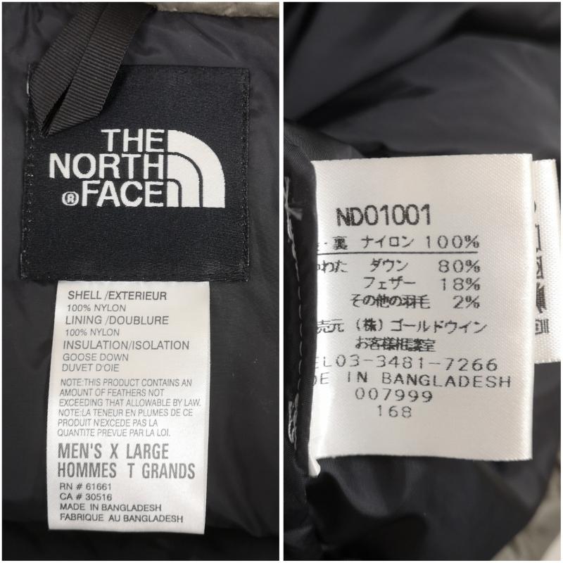 ザノースフェイス THE NORTH FACE ジャケット、上着 ダウンジャケット 90s 700フィル パワー ヌプシ Nuptse ダウン ジャケット ND01001 XL 黒 / ブラック / black X 銀 / シルバー / silver color メンズ USED 古着 中古 50170167