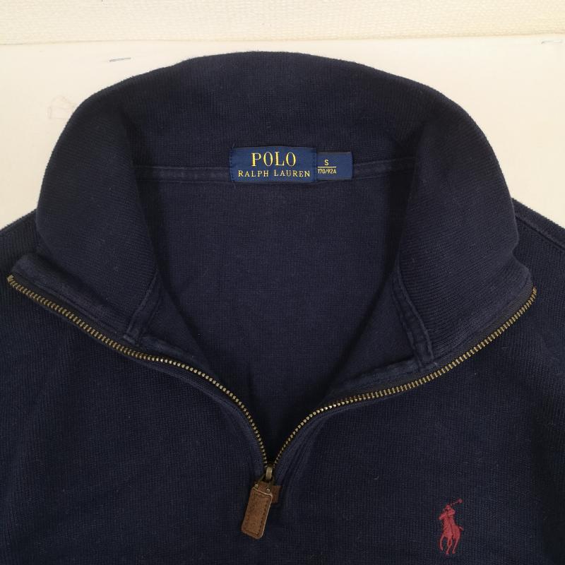 ポロラルフローレン POLO RALPH LAUREN トレーナー 長袖 ポニー 刺繡 ワンポイント ハーフ ジップ スウェット S 紺 / ネイビー / navy メンズ USED 古着 中古 50170169