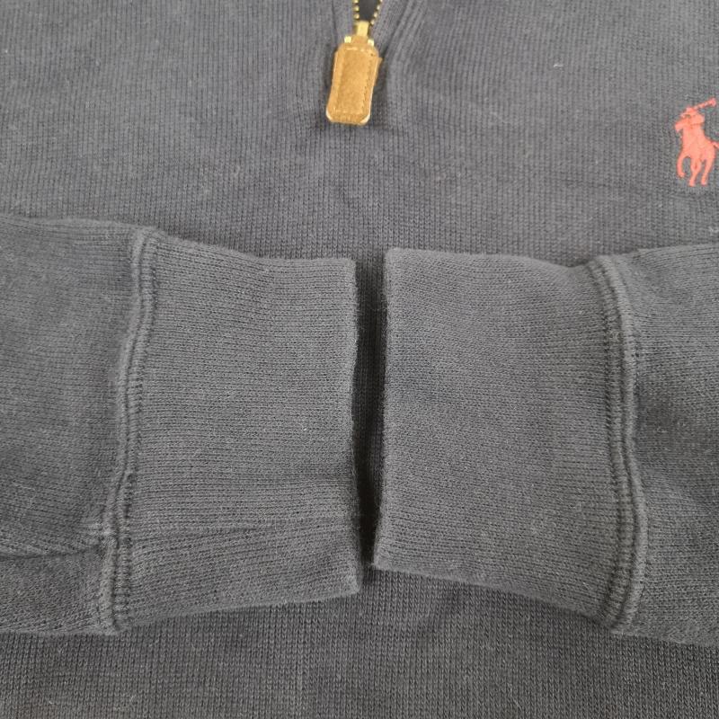 ポロラルフローレン POLO RALPH LAUREN トレーナー 長袖 ポニー 刺繡 ワンポイント ハーフ ジップ スウェット S 紺 / ネイビー / navy メンズ USED 古着 中古 50170169