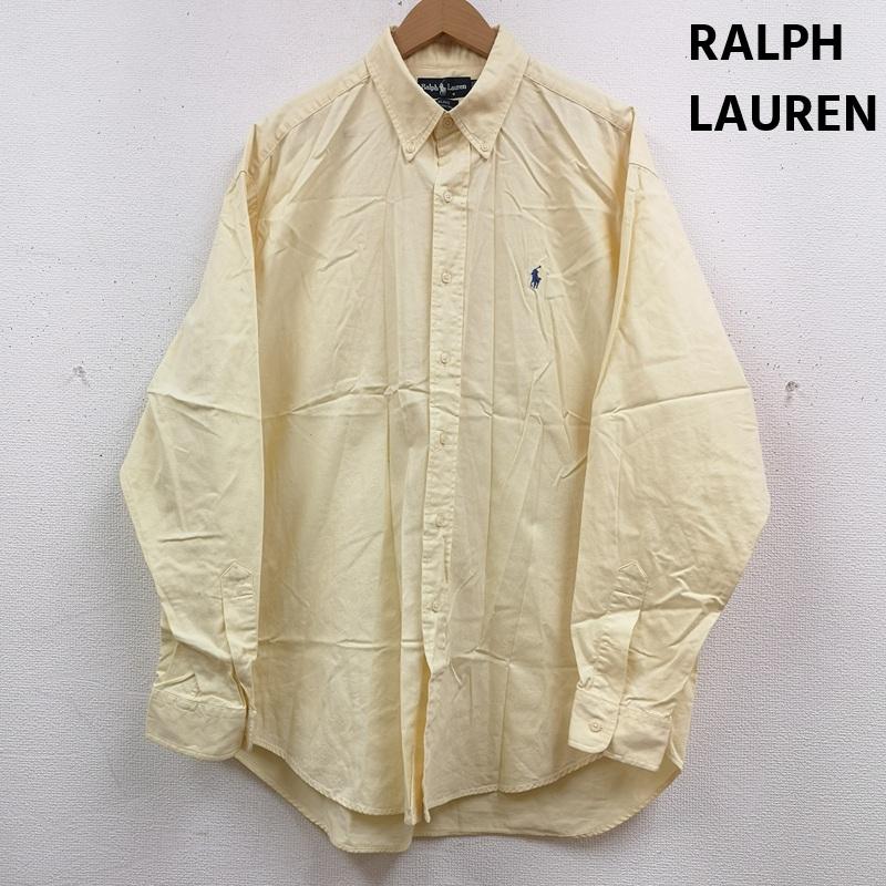 ラルフローレン RALPHLAUREN シャツ、ブラウス 長袖 ポニー 刺繡 ワンポイント 長袖 ボタンダウン シャツ L 黄 / イエロー / yellow メンズ USED 古着 中古 50170173