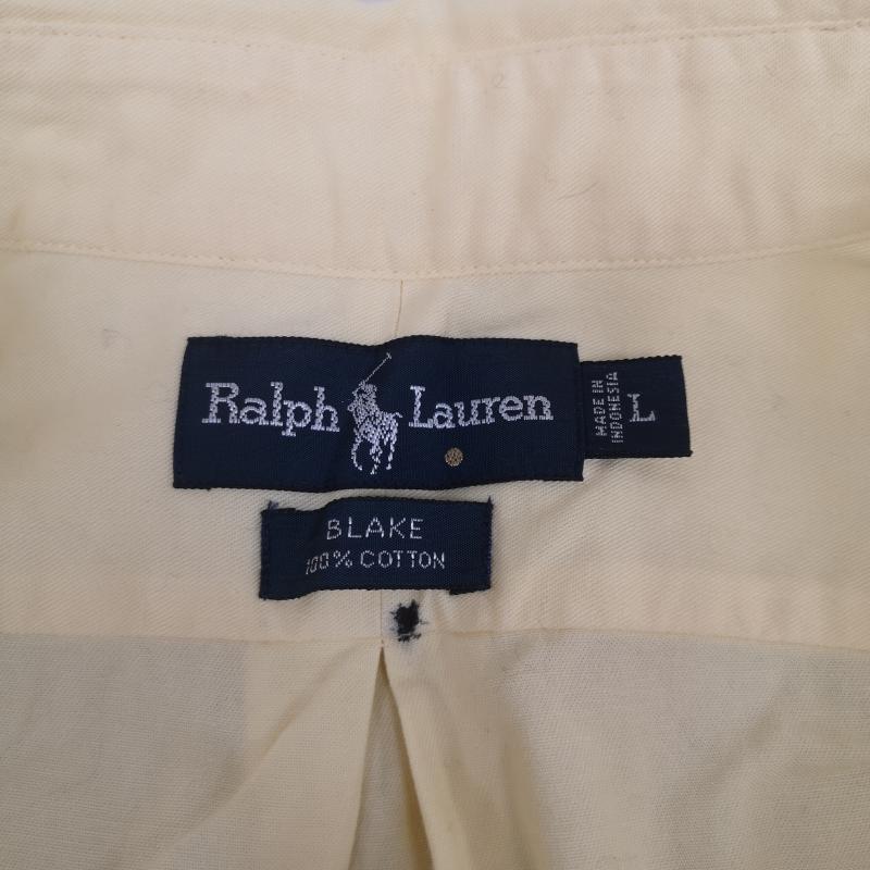 ラルフローレン RALPHLAUREN シャツ、ブラウス 長袖 ポニー 刺繡 ワンポイント 長袖 ボタンダウン シャツ L 黄 / イエロー / yellow メンズ USED 古着 中古 50170173