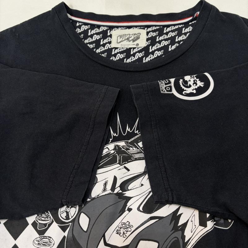 古着 USED Tシャツ 半袖 爆速兄弟 レッツ&ゴー コロコロコミック 40周年 しまむら コラボ プリント 半袖 Tシャツ 4L 黒 / ブラック / black メンズ USED 古着 中古 50170184