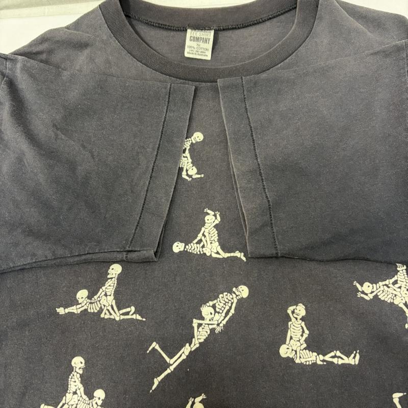古着 USED Tシャツ 半袖 The Skansen Tee Shirt Company スケルトン カーマスートラ スカル Tシャツ XL 黒 / ブラック / black メンズ USED 古着 中古 50170185