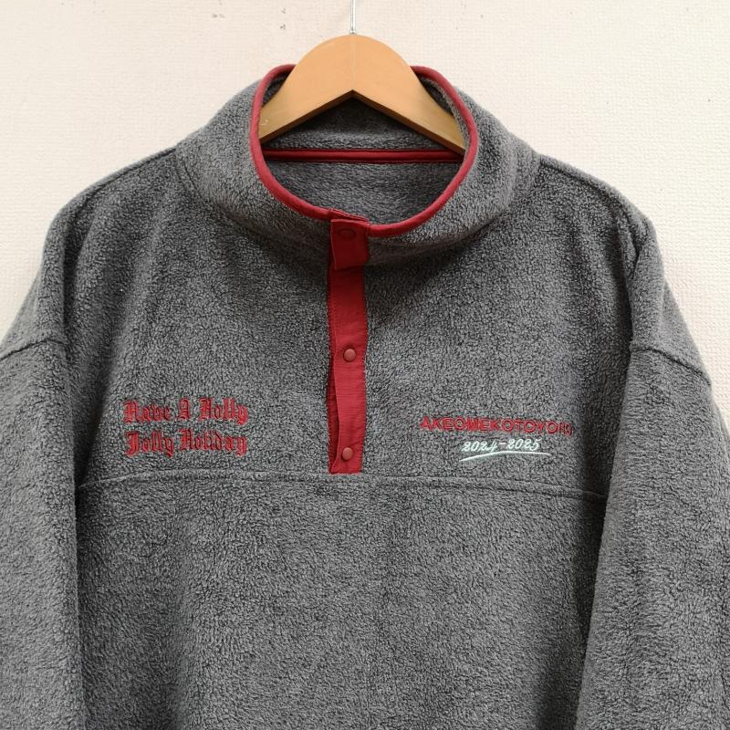 古着 USED トレーナー 長袖 4seasons tokyo フォーシーズンズ トーキョー Holiday ハーフスナップ フリース 灰 / グレー / gray X 赤 / レッド / red メンズ USED 古着 中古 50170193