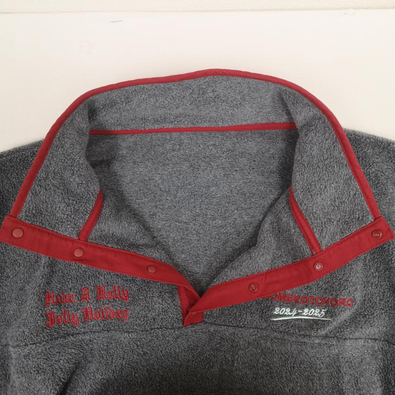 古着 USED トレーナー 長袖 4seasons tokyo フォーシーズンズ トーキョー Holiday ハーフスナップ フリース 灰 / グレー / gray X 赤 / レッド / red メンズ USED 古着 中古 50170193