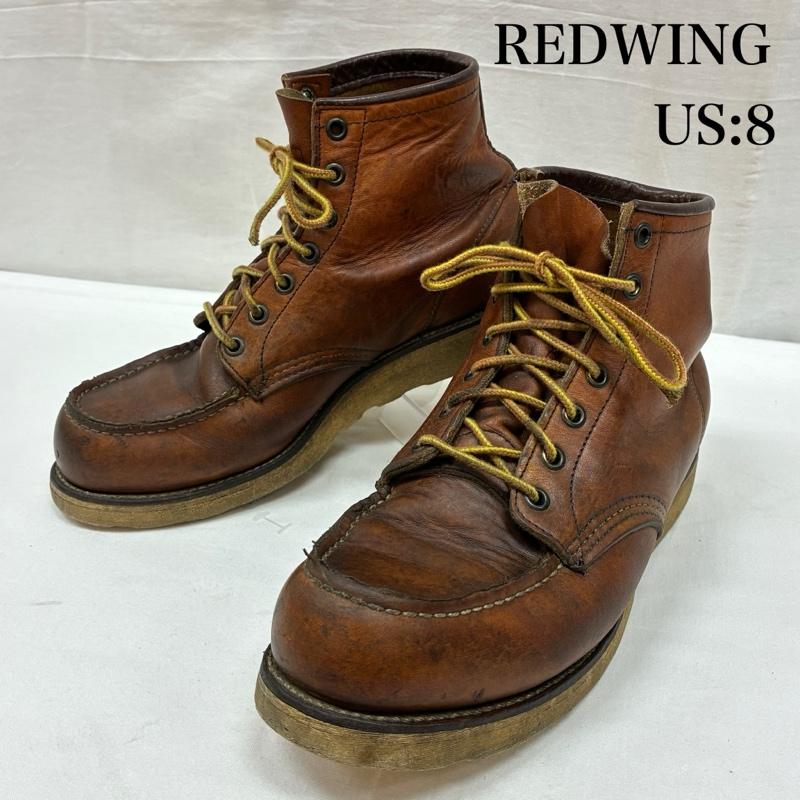 レッドウィング RED WING ブーツ ショートブーツ 90s 刺繍羽タグ クラシック モック レースアップ ワーク ブーツ ヴィンテージ US：8 メンズ USED 古着 中古 50170195