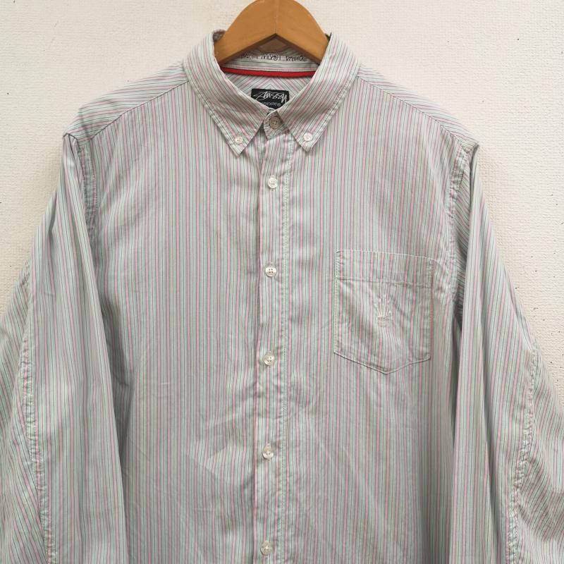 ステューシー STUSSY シャツ、ブラウス 長袖 マルチ ストライプ柄 クラウン 王冠 ボタンダウン 長袖 シャツ L マルチカラー / マルチカラー / multicolor メンズ USED 古着 中古 50170199